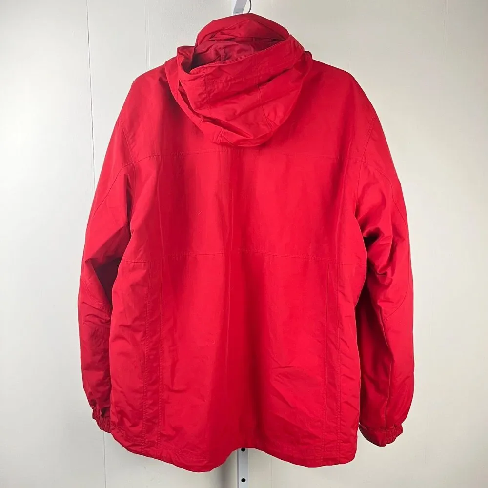 L.L. Bean 3-in-1 Winter Coat Jacket Mens XLT Red Softshell Fleece Zip Out Lining